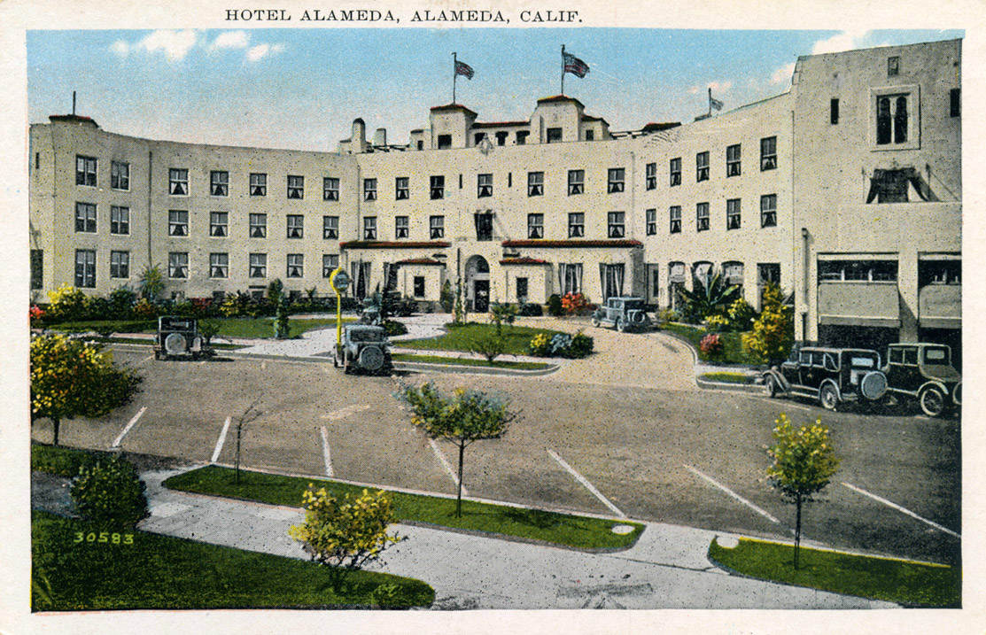 Alameda, California, Churches, Hotels and Motels, old postcards, photos